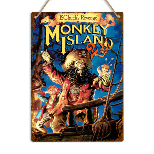 Retro Gaming Island - MONKEY ISLAND 2 Metalowa Tabliczka Ścienna