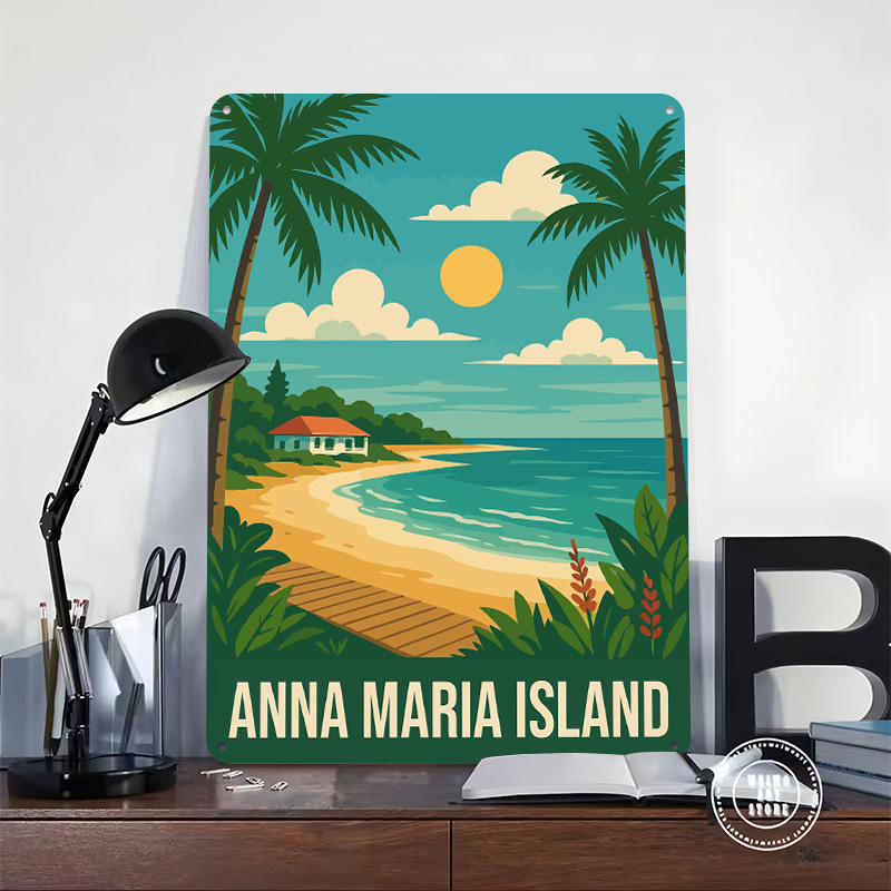 Metalowy plakat podróżniczy z  – Retro Gaming Island recenzja i cena