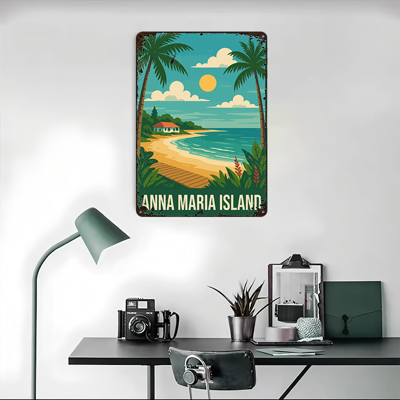 Metalowy plakat podróżniczy z  – Retro Gaming Island recenzja i cena