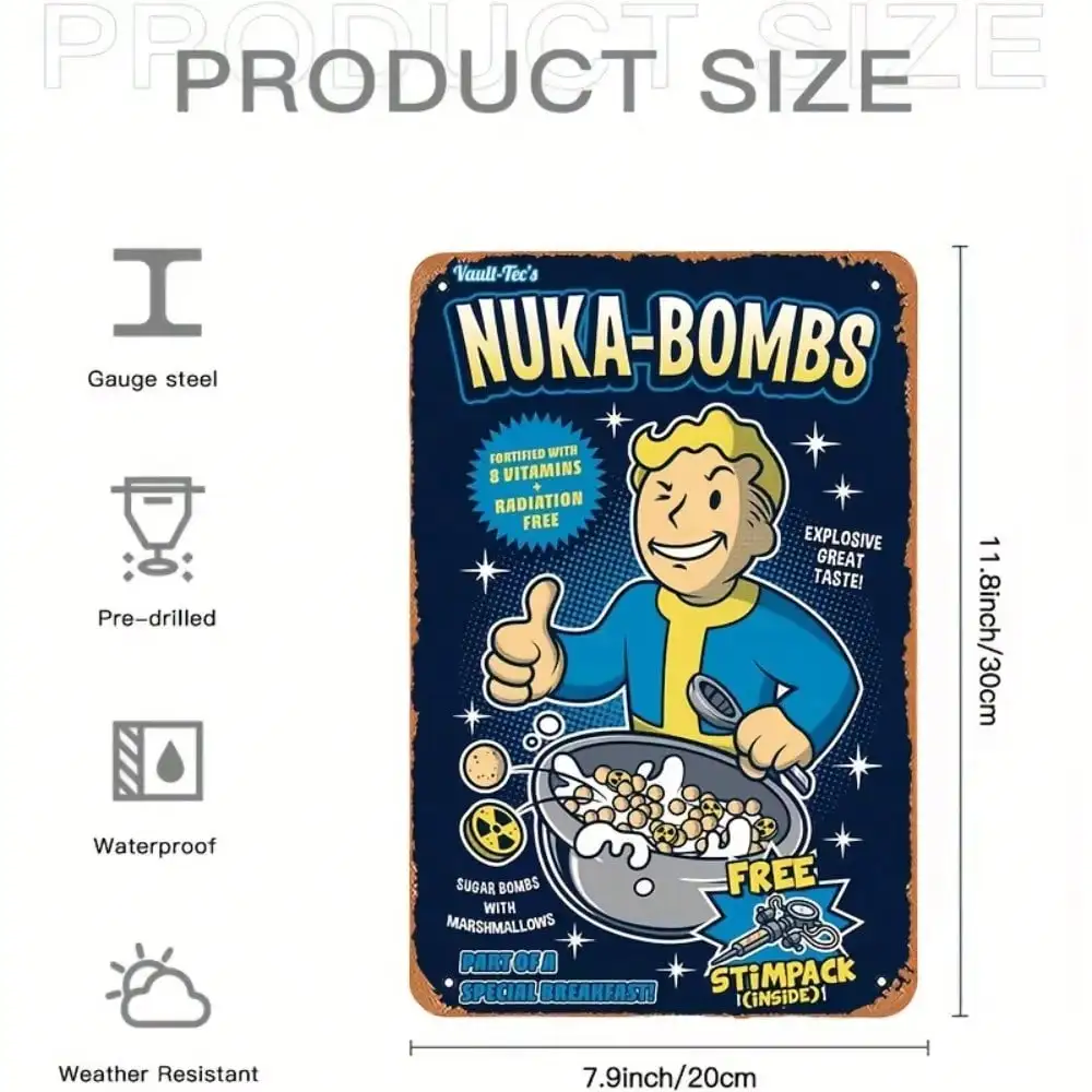Metalowy szyld Vault-Tec Nuka- – Retro Gaming Vault recenzja i cena